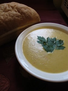 Photo and recipe from Daftly Domestic's Cheddar Cheese Soup