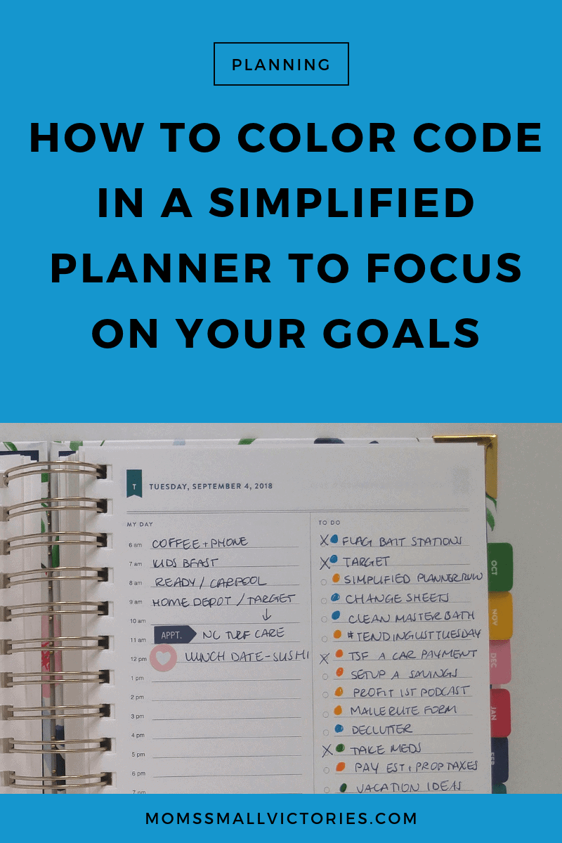 How to Color Code in a Daily Simplified Planner to Focus on Your Goals. Color coding how your time is spent and your daily tasks can help ensure you achieve the work/life balance you desire and stay focused on the goals that are most important to you. See how here.