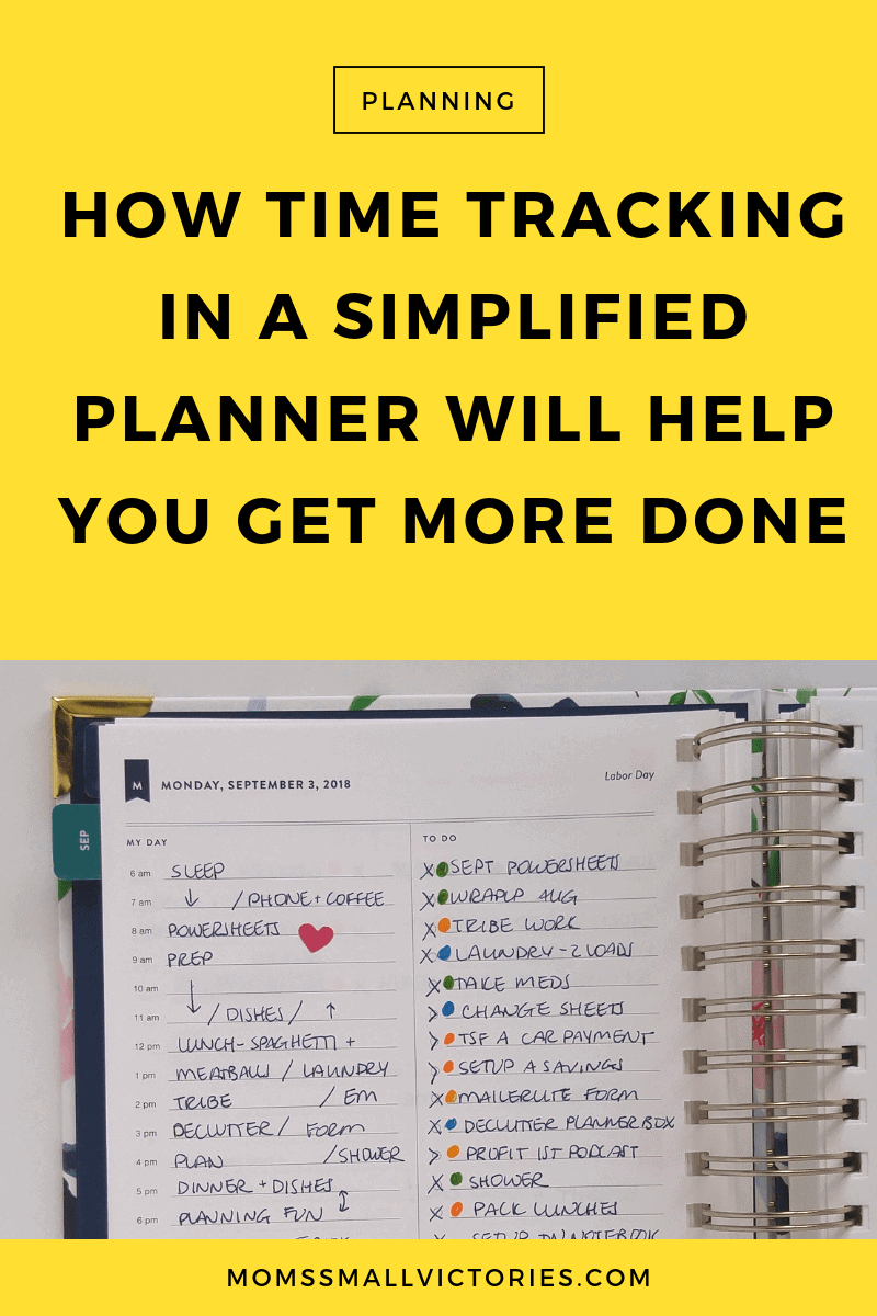 How Time Tracking in a Daily Simplified Planner will Help You Get More Done. Time tracking helps you see where your time is wasted and where efficiencies can be gained so that you can get more done and consequently, have more fun! Time tracking does not take long to do but can be a simple tool to optimize your time management.