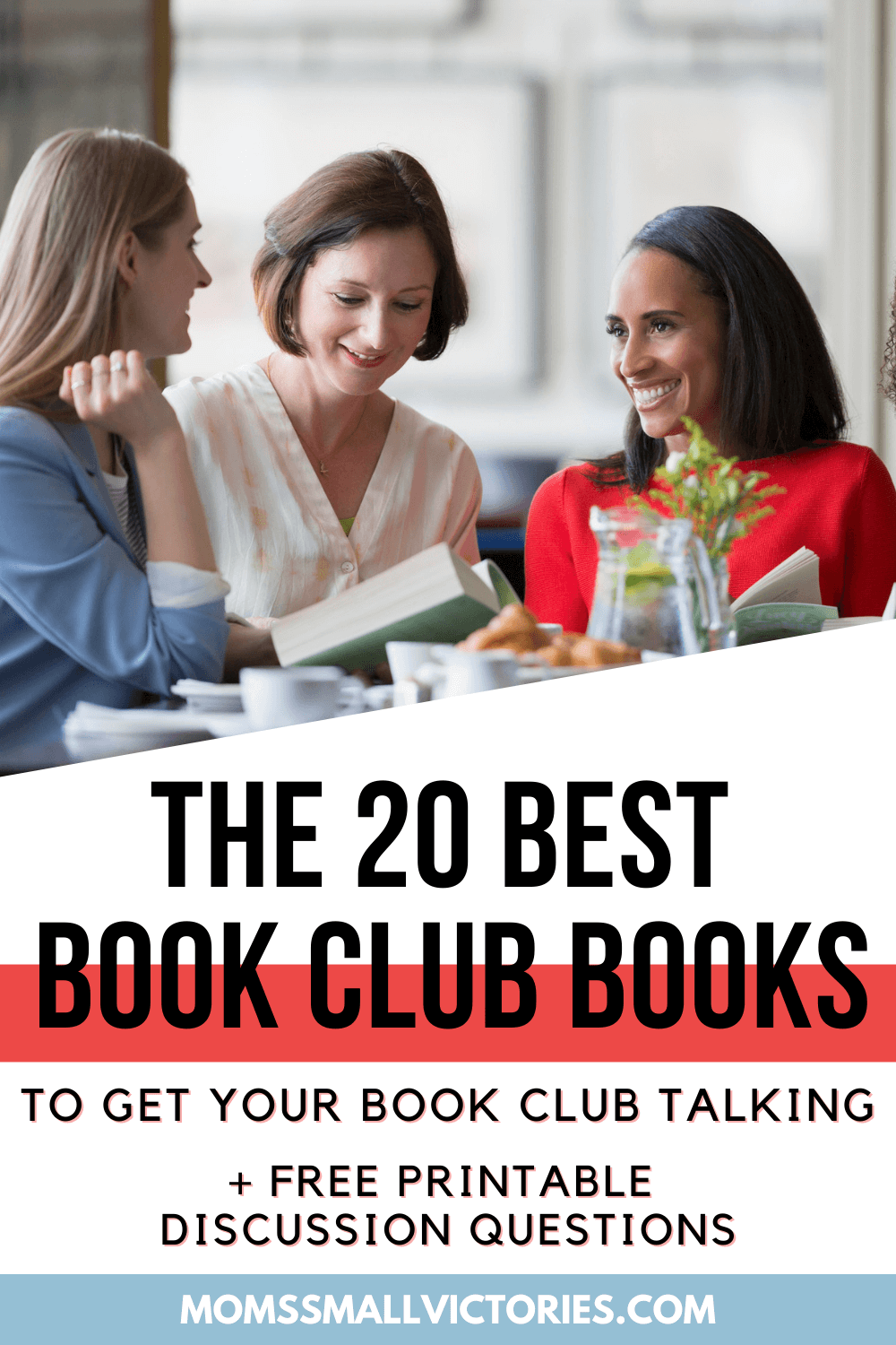 Running out of ideas for your book club to read? These 20 of the best book club suggestions will get even the most introverted bunch of book lovers talking and free printable book club discussion questions